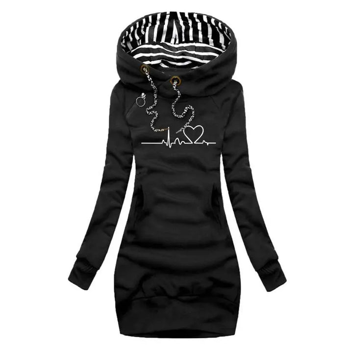 Winter Heartbeat Hoodie Dress Jasmine's Boutique Australia