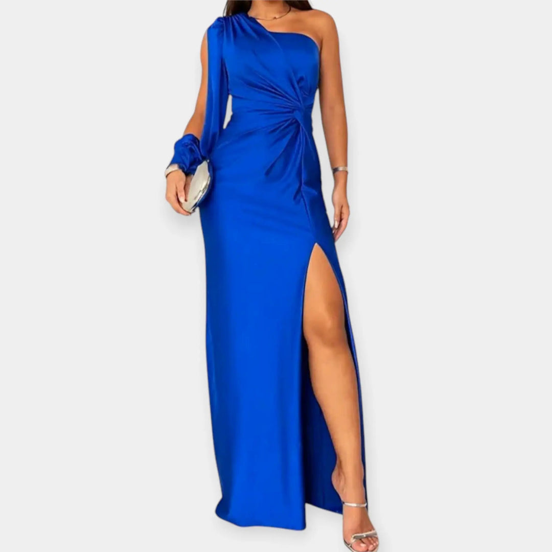 Maxi Dress with Asymmetrical Shoulder and Slit Jasmine's Boutique Australia