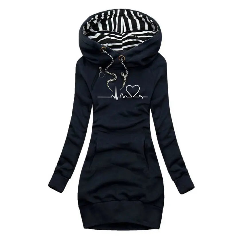 Winter Heartbeat Hoodie Dress Jasmine's Boutique Australia