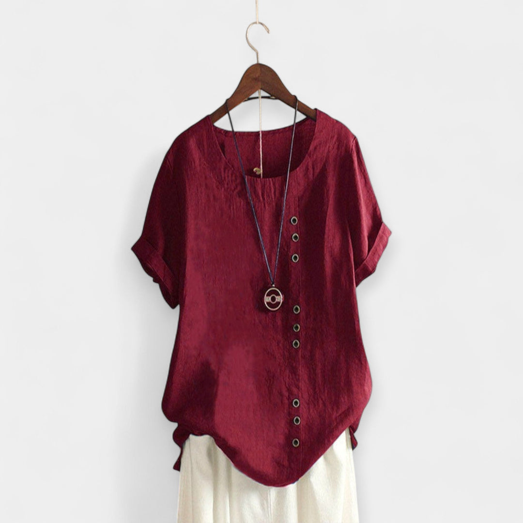 Short-Sleeve Button-Up Blouse Jasmine's Boutique Australia