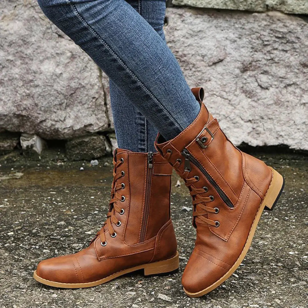 Urban Edge Lace-Up Combat Boots Jasmine's Boutique Australia