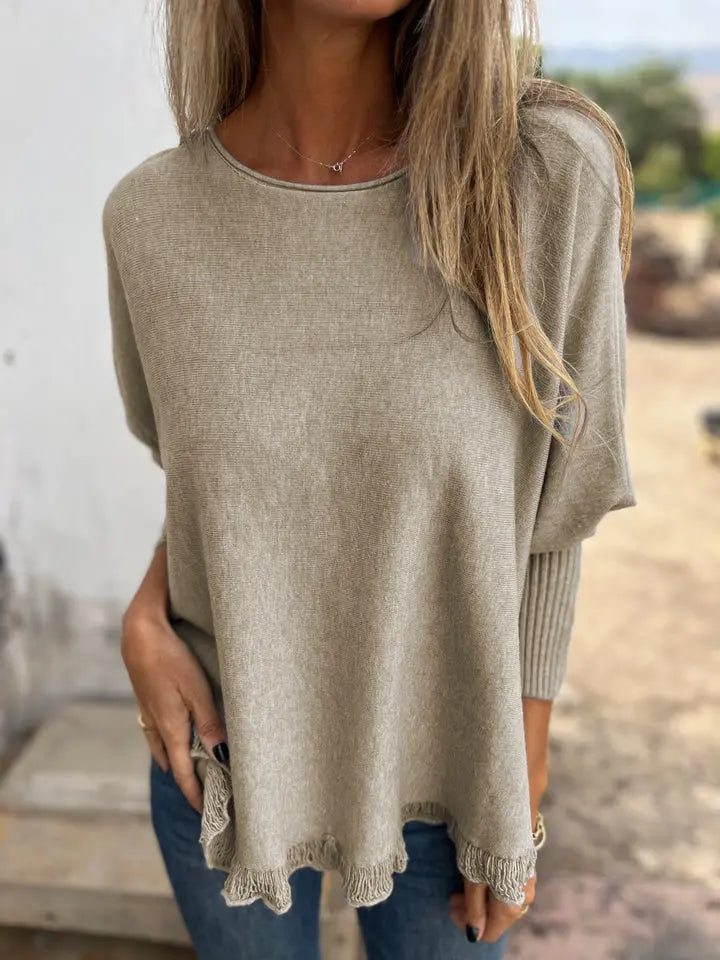 Soft Elegance Fringe Hem Knit Top Jasmine's Boutique Australia