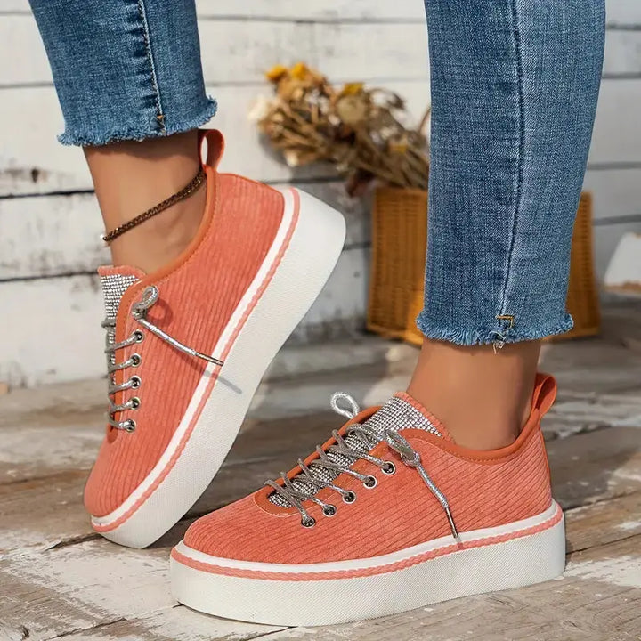 Coral Luxe Rhinestone Sneakers Jasmine's Boutique Australia