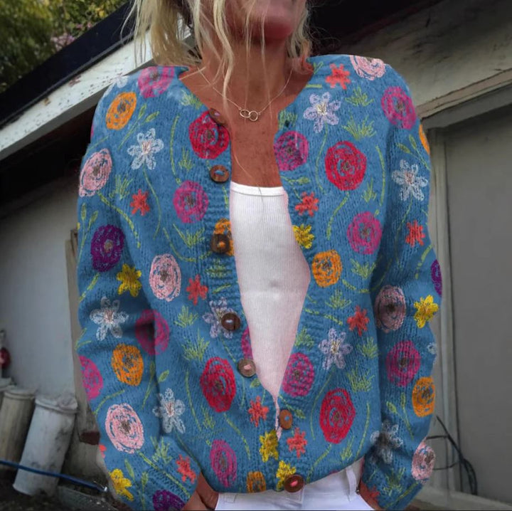 Michelle | Soft Autumn Cardigan  Liora Lane Boutique TOP Blue Floral / UK 18-20 (3XL) 34.95