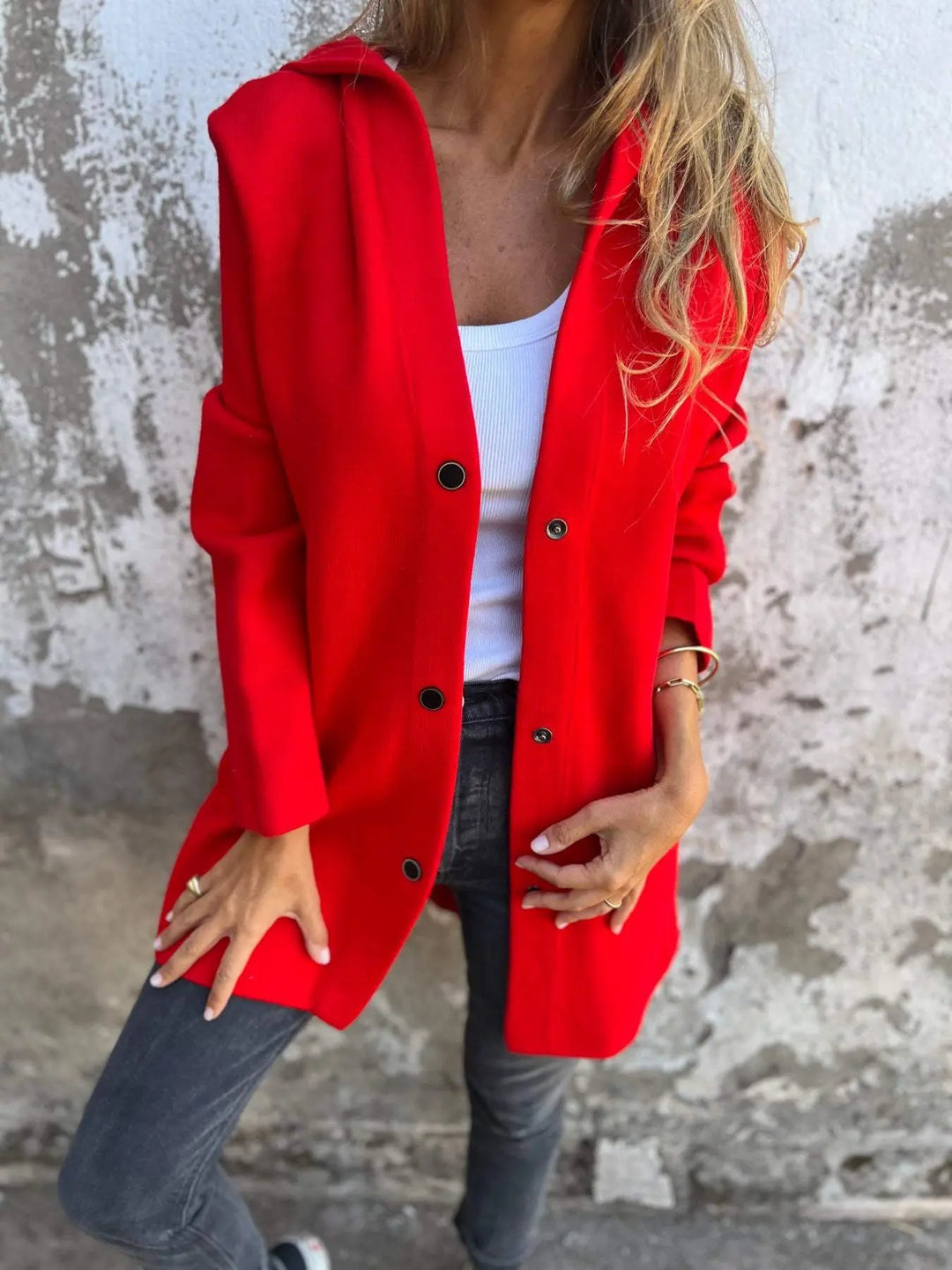 Scarlet Elegance Longline Coat Jasmine's Boutique Australia