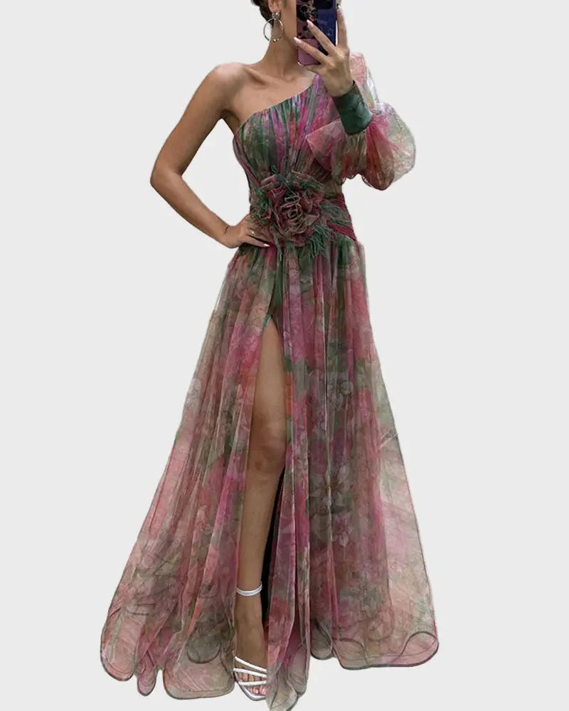 Enchanted Bloom One-Shoulder Maxi Dress Jasmine's Boutique Australia