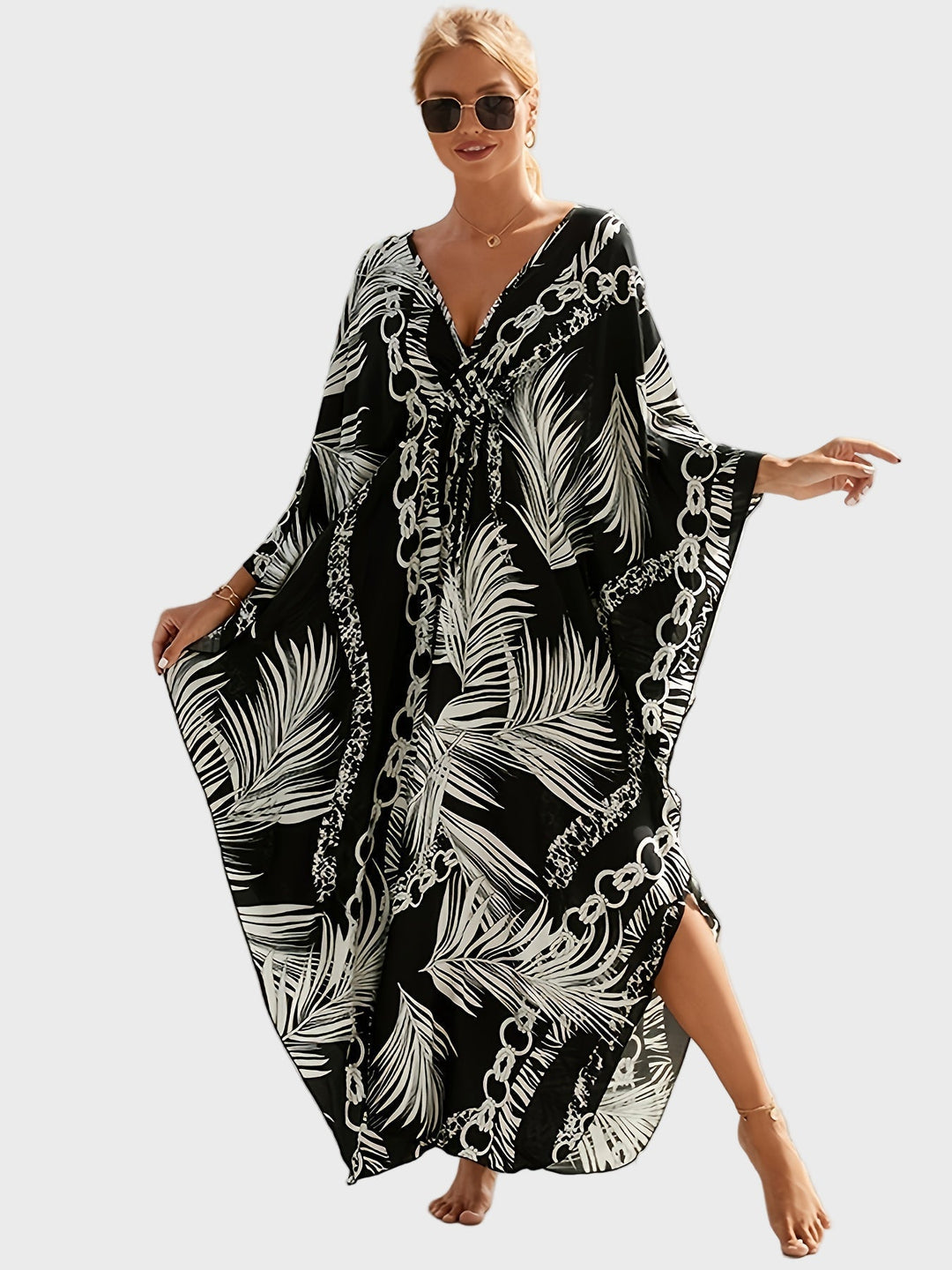 Black Leaf Kaftan Jasmine's Boutique Australia