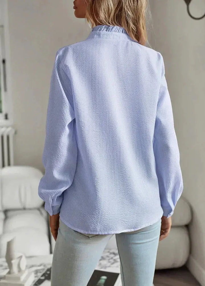 Soft Blush Ruffle Button-Up Blouse Jasmine's Boutique Australia