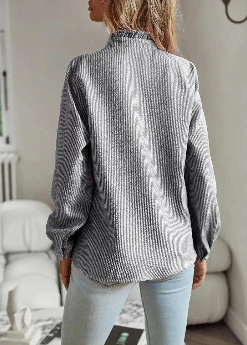 Soft Blush Ruffle Button-Up Blouse Jasmine's Boutique Australia