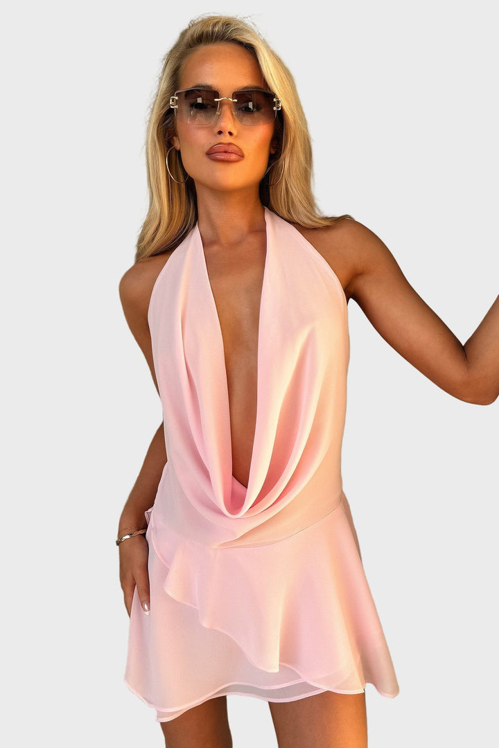 Azure Glow Draped Mini Dress Jasmine's Boutique Australia