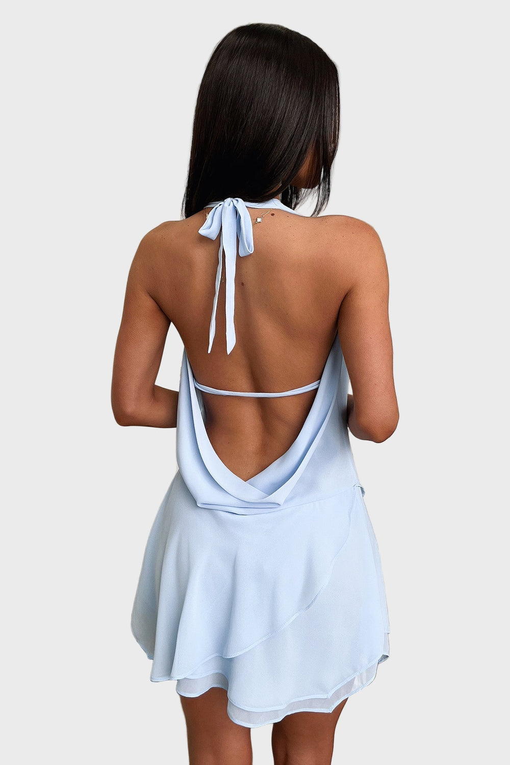 Azure Glow Draped Mini Dress Jasmine's Boutique Australia