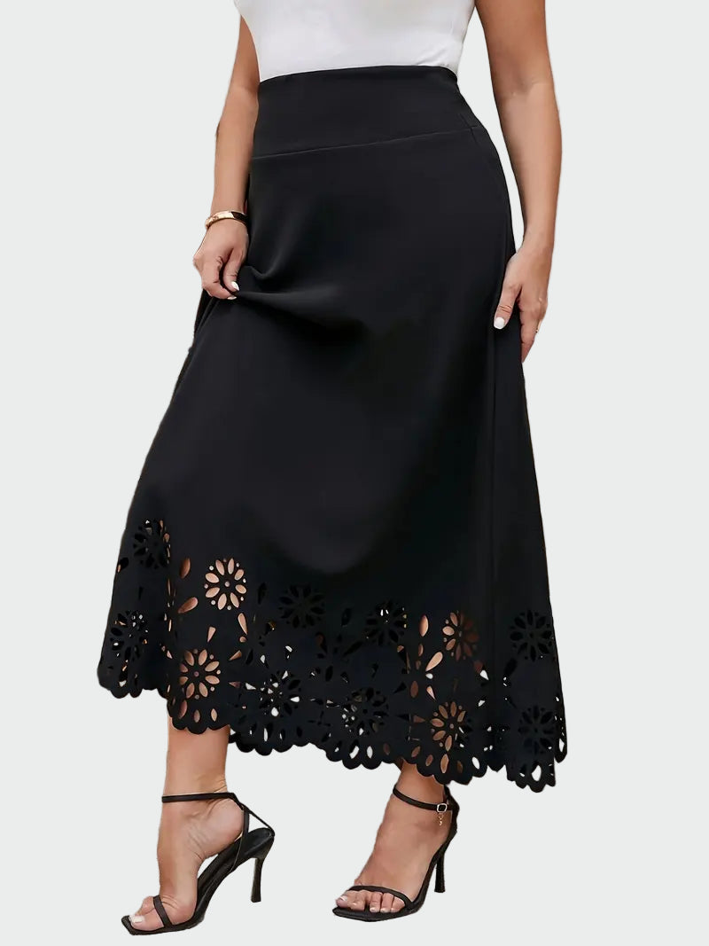 Elegant Black Maxi Skirt with Cutout Hem Jasmine's Boutique Australia