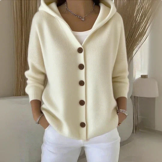 Janet | Trendy Hooded Cardigan  Liora Lane Boutique Cardigan UK 24 (5XL) / Beige 39.95