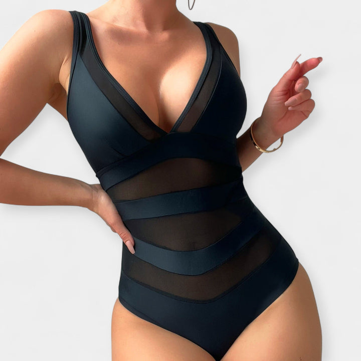 One-Piece Swimsuit with Sheer Details Jasmine's Boutique Australia