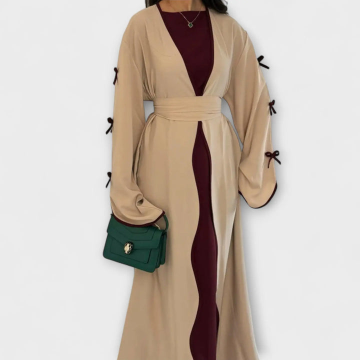 Stylish Cardigan and Dress Combined with Striped Decoration Jasmine's Boutique Australia