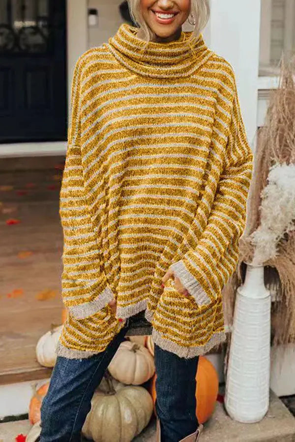 Harvest Striped Turtleneck Sweater Jasmine's Boutique Australia