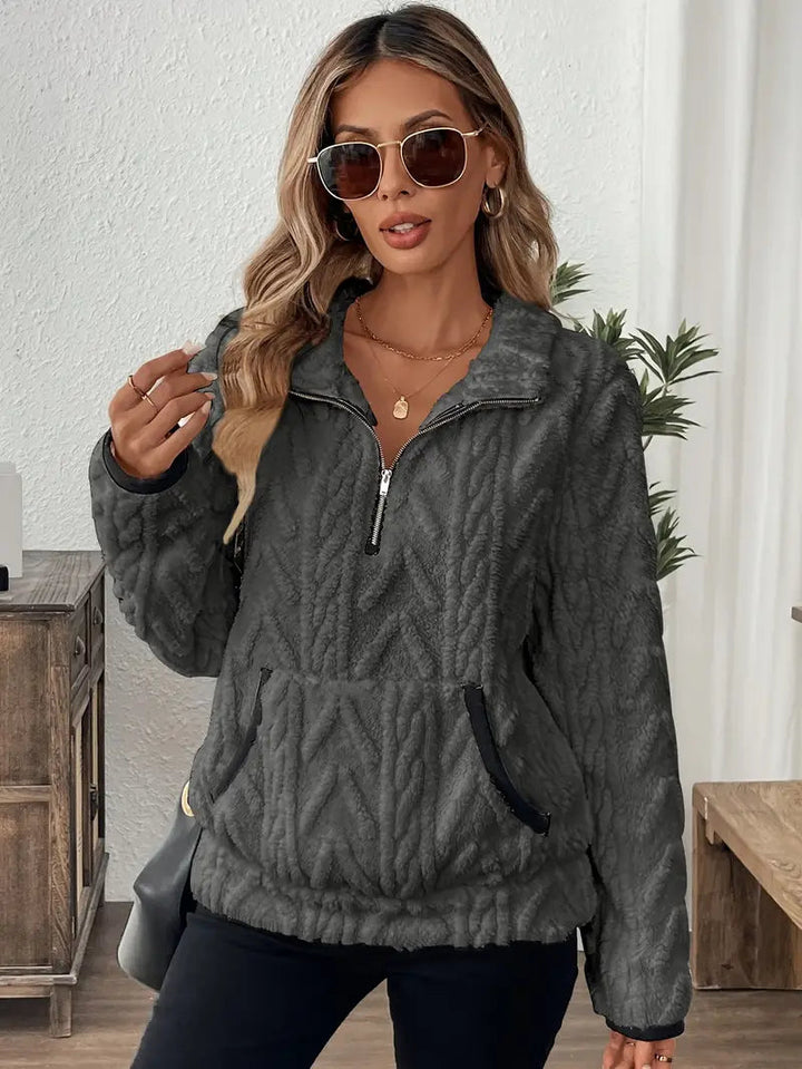 Claire | Fleece Pullover  Liora Lane Boutique Sweatshirt UK 20-22 (3XL) / Dark Grey 34.95