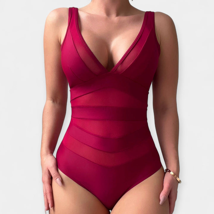 One-Piece Swimsuit with Sheer Details Jasmine's Boutique Australia