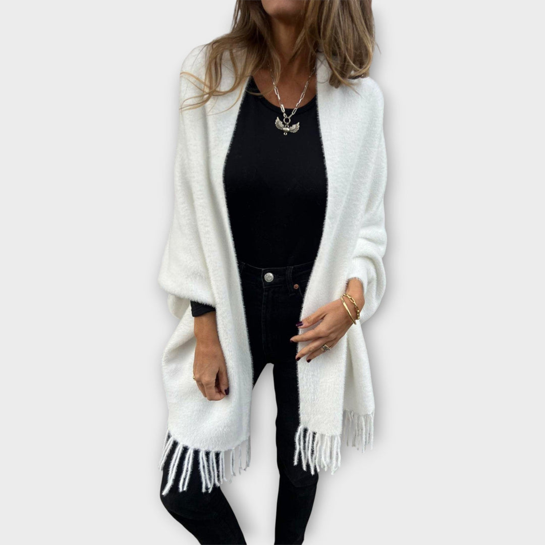Knit Wrap with Fringes Liora Lane Boutique