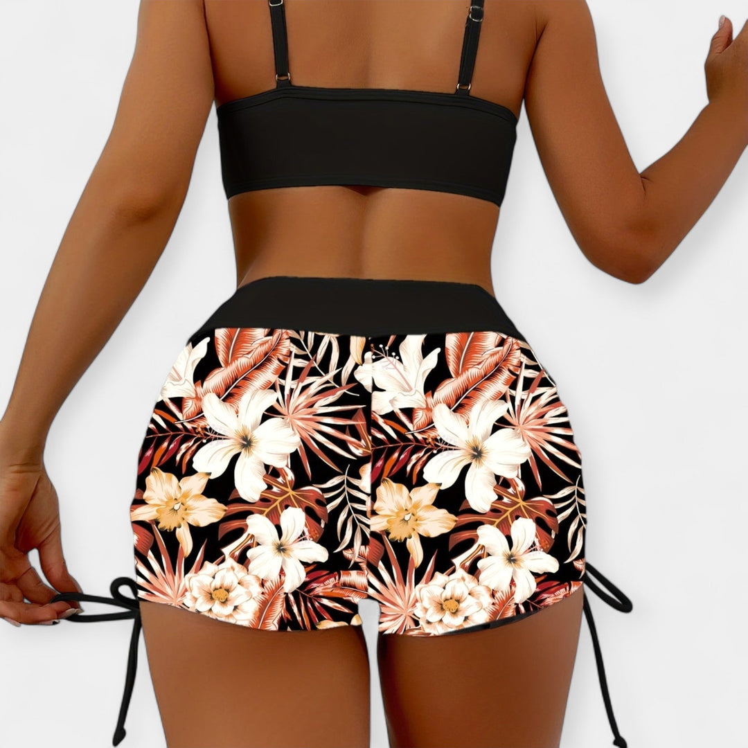 High-Waisted Bikini with Tropical Patterns Jasmine's Boutique Australia