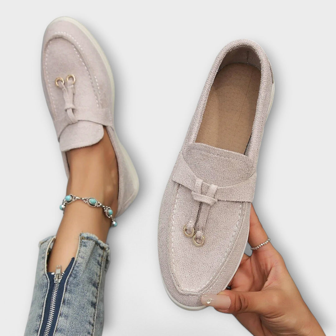 Women's Beige Loafers with Decorative Laces Jasmine's Boutique Australia