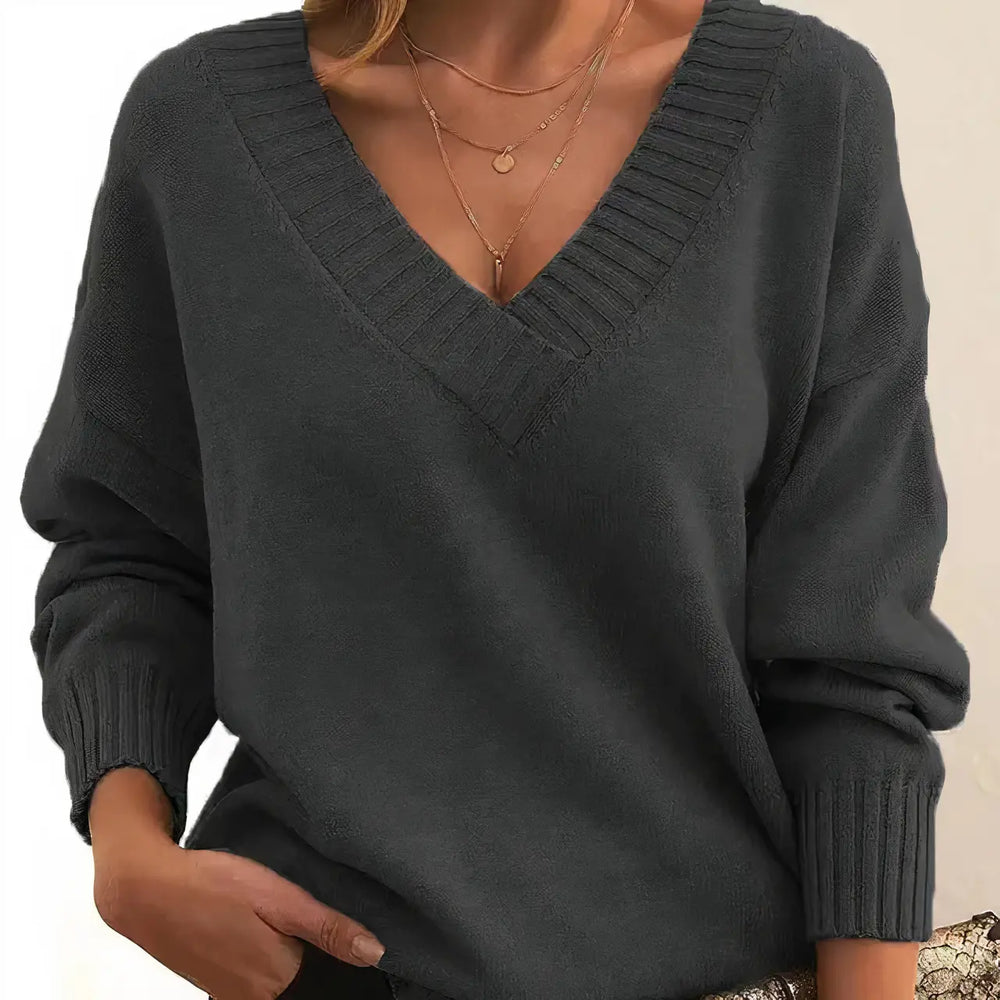 Cozy Chic V-Neck Sweater Jasmine's Boutique Australia