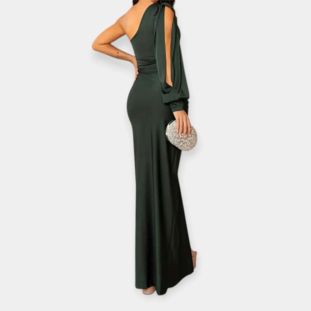 Maxi Dress with Asymmetrical Shoulder and Slit Jasmine's Boutique Australia