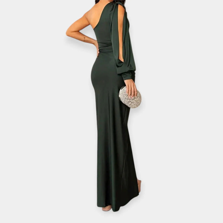 Maxi Dress with Asymmetrical Shoulder and Slit Jasmine's Boutique Australia