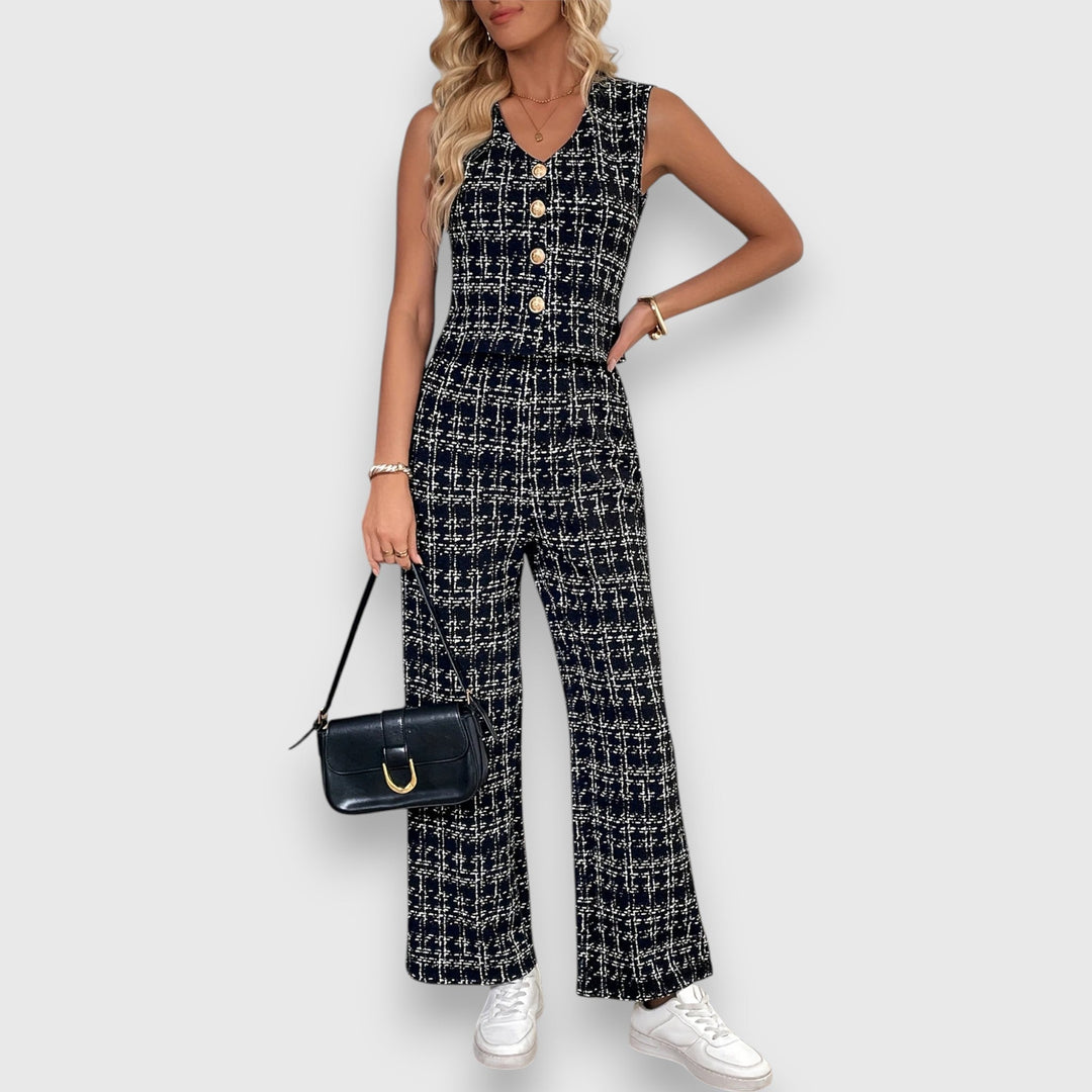 Two-Piece Set with V-Neck and Matching Pants Jasmine's Boutique Australia