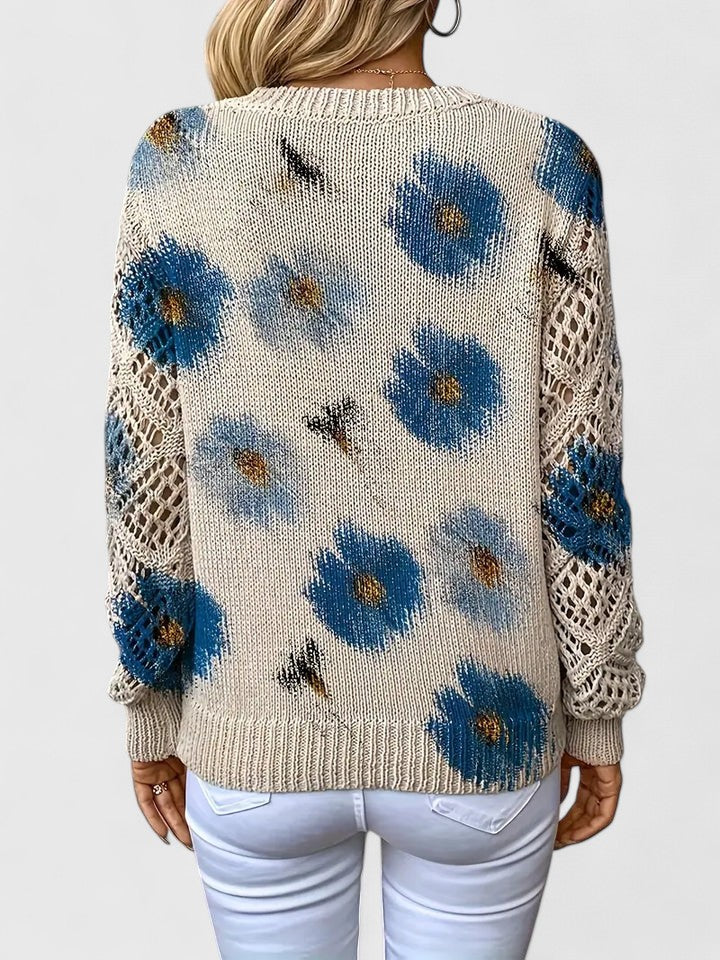 Beatrice | Floral Knit Jumper  Liora Lane Boutique