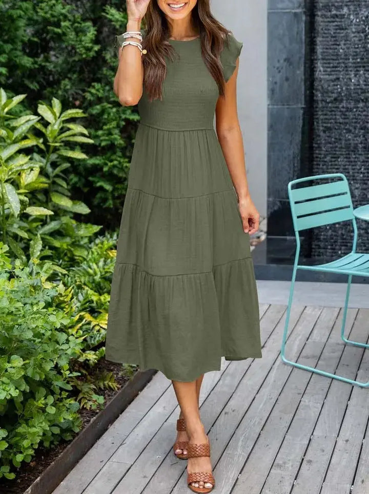 Rustic Charm Tiered Midi Dress Jasmine's Boutique Australia