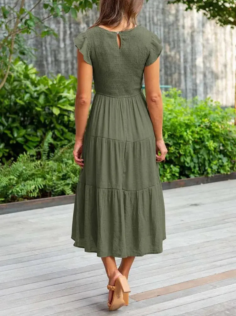 Rustic Charm Tiered Midi Dress Jasmine's Boutique Australia