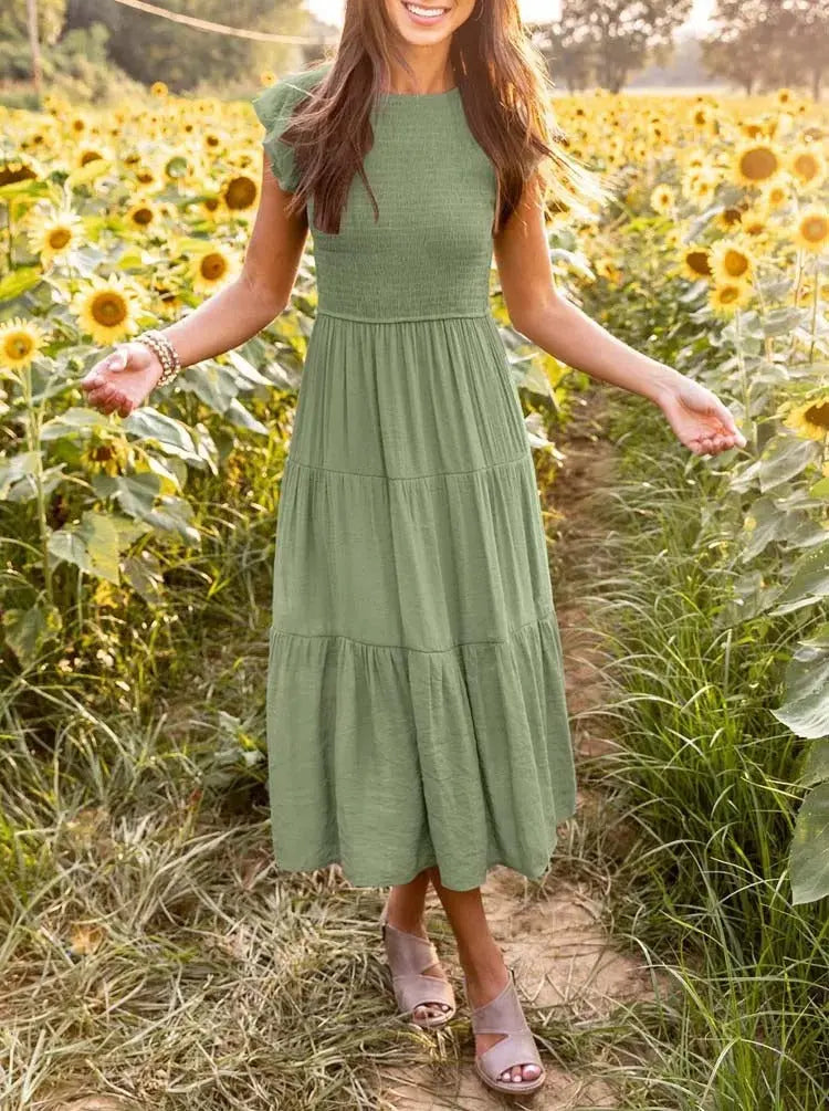 Rustic Charm Tiered Midi Dress Jasmine's Boutique Australia