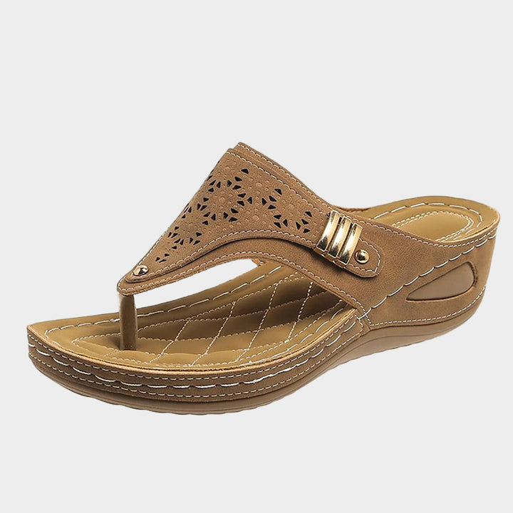 Beige Blossom Comfort Sandals Jasmine's Boutique Australia