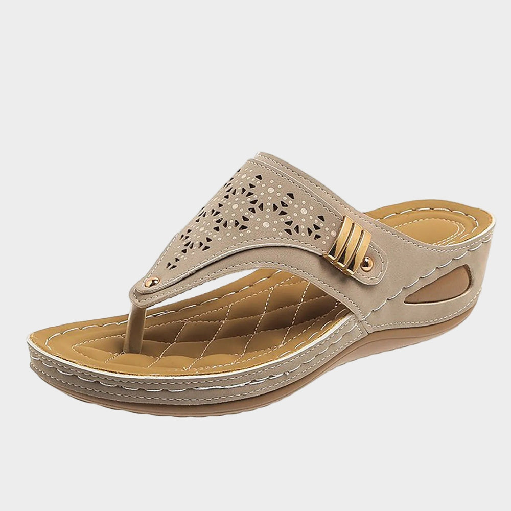 Beige Blossom Comfort Sandals Jasmine's Boutique Australia