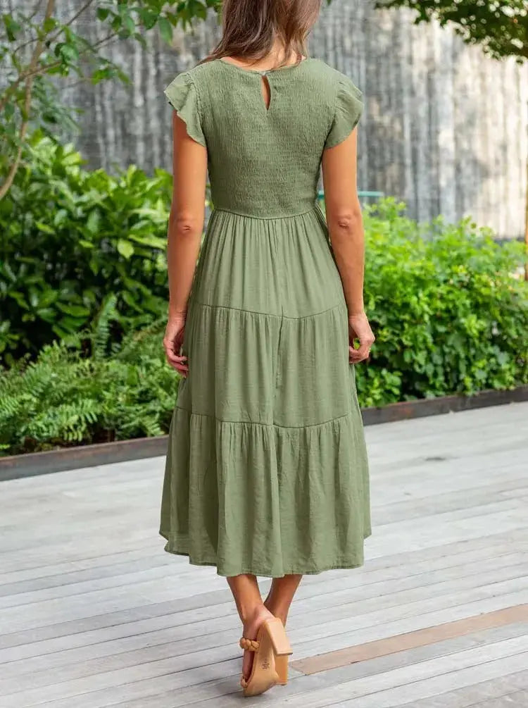 Rustic Charm Tiered Midi Dress Jasmine's Boutique Australia