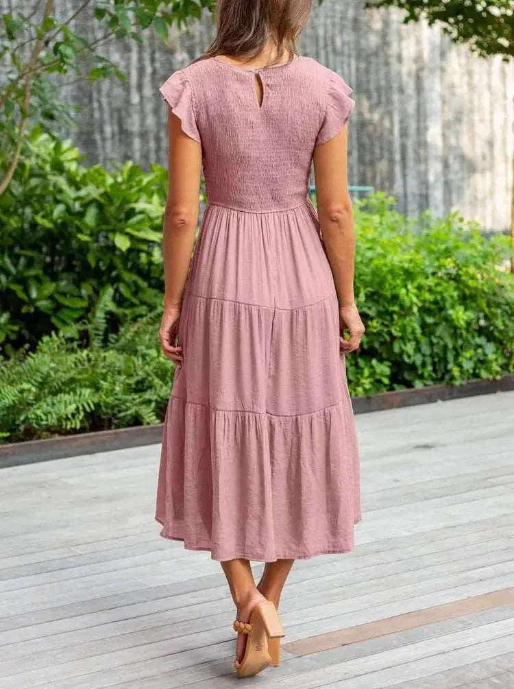 Rustic Charm Tiered Midi Dress Jasmine's Boutique Australia