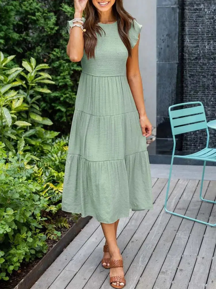 Rustic Charm Tiered Midi Dress Jasmine's Boutique Australia