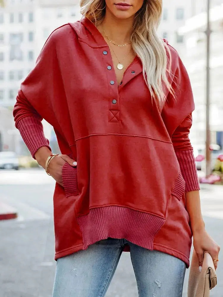 Relaxed Button-Up Hoodie Jasmine's Boutique Australia