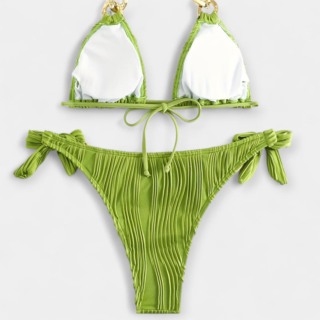 Striped Bikini Set with Ruffles Jasmine's Boutique Australia