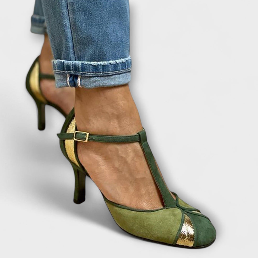 Alona - Décolleté Patchwork with T-Strap and Closed Toe Jasmine's Boutique Australia