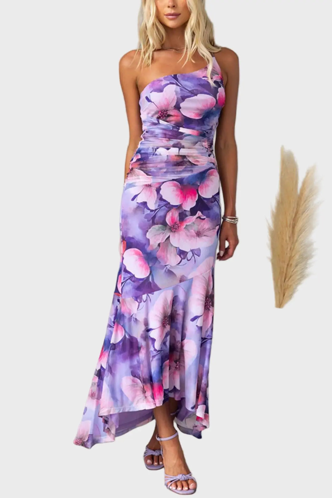 One-Shoulder Floral Midi Dress Jasmine's Boutique Australia