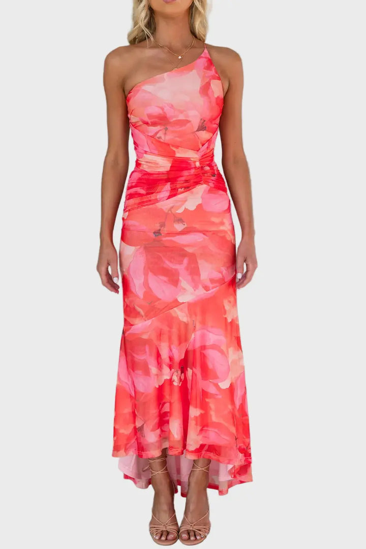 One-Shoulder Floral Midi Dress Jasmine's Boutique Australia