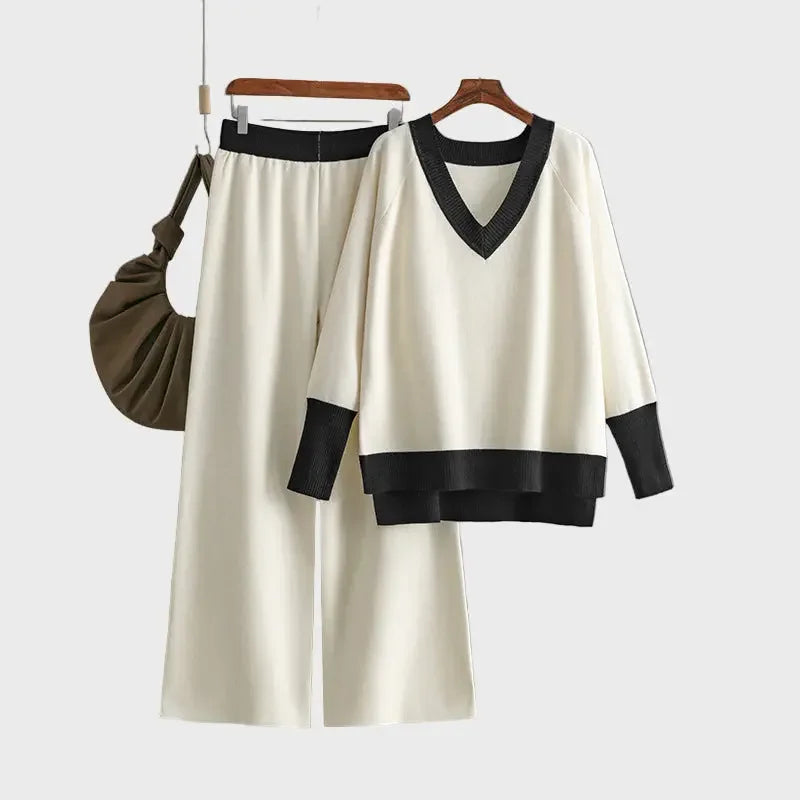Contrast Edge Knit Lounge Set Jasmine's Boutique Australia
