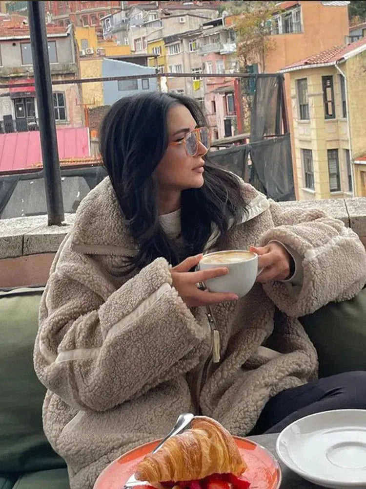 Cozy Sherpa Zip-Up Jacket Jasmine's Boutique Australia