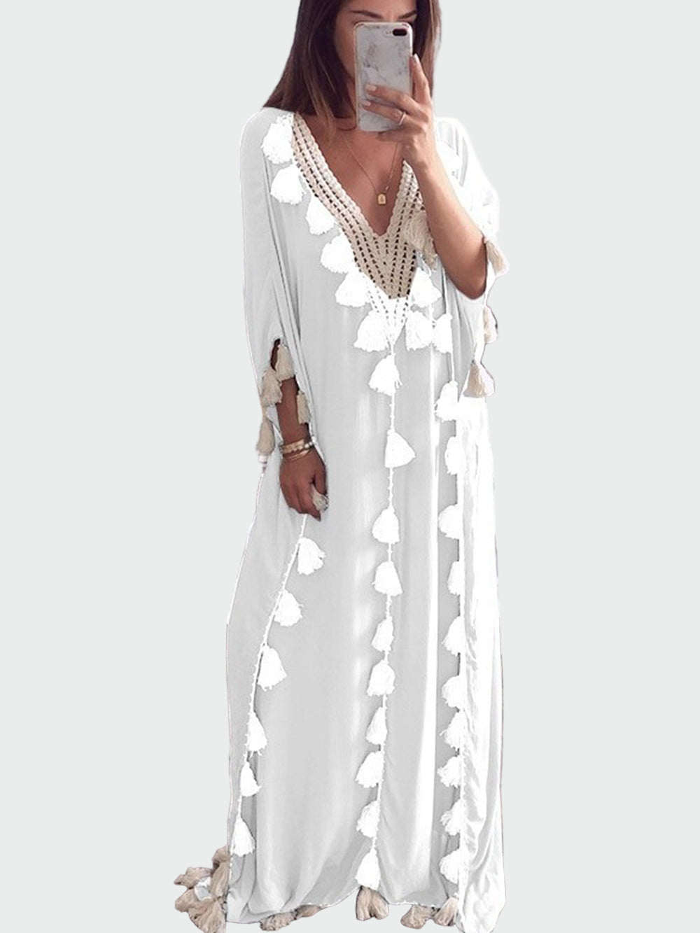 Fringe V Neck Dress Jasmine's Boutique Australia