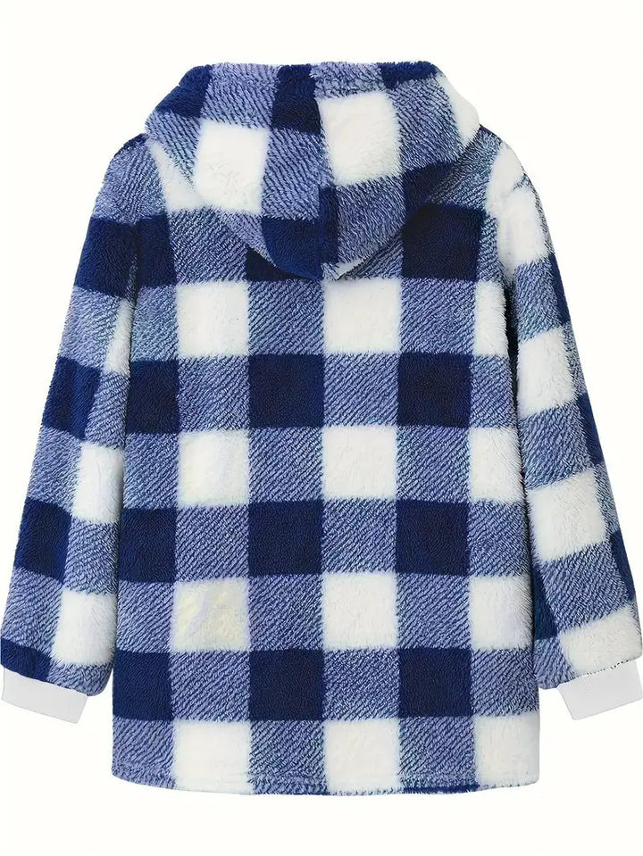 CozyCheck Zip Hoodie Coat Jasmine's Boutique Australia
