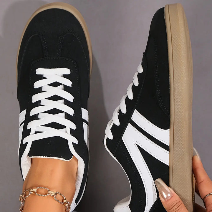 Beige Retro Lace-Up Sneakers Jasmine's Boutique Australia