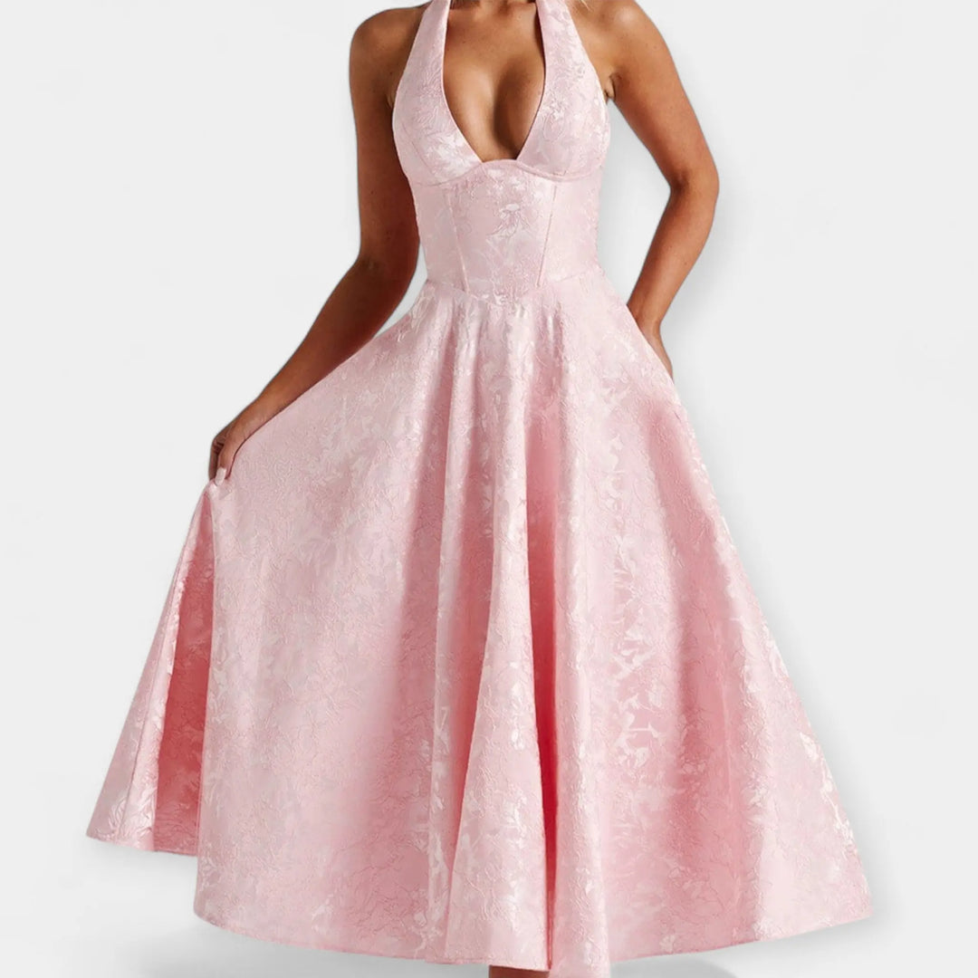 Midi Dress with Open Back and Stylish Corset Jasmine's Boutique Australia