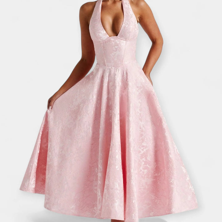 Midi Dress with Open Back and Stylish Corset Jasmine's Boutique Australia